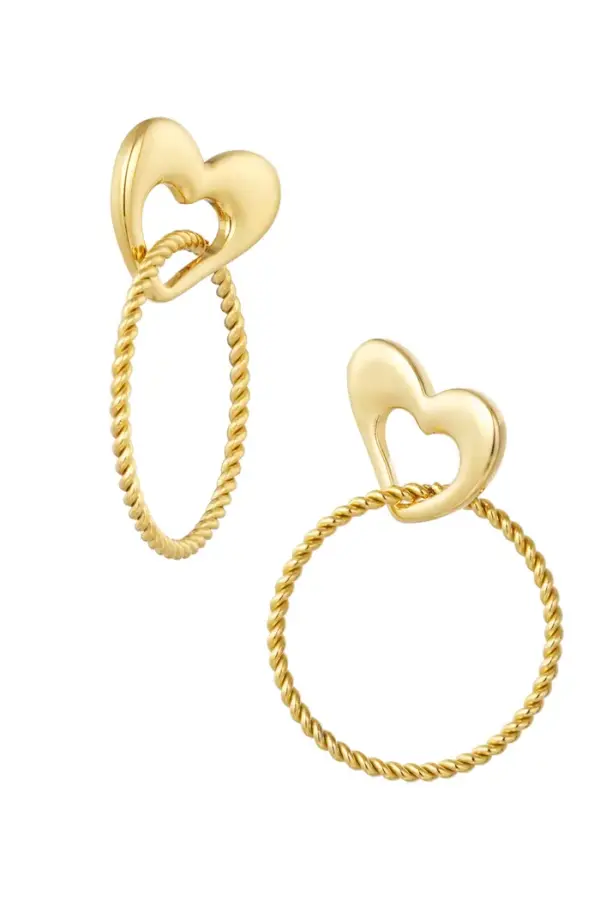 Oorbellen heart & ring