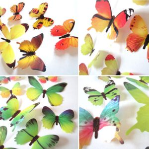 3D muurstickers vlinders geel - Afbeelding 2