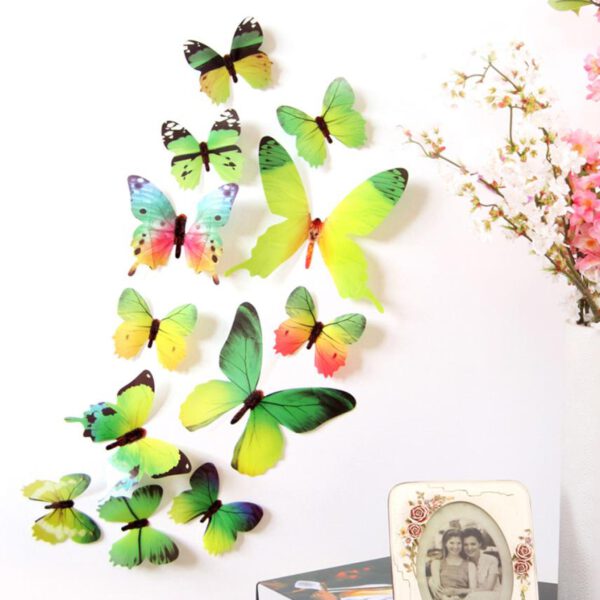 3D muurstickers vlinders groen