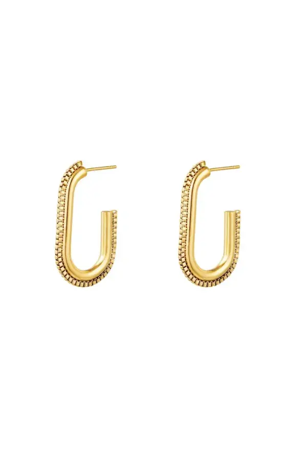 Oorbellen oval twist chain